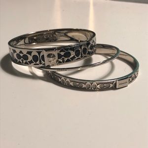 Coach signature bangle set NWOT